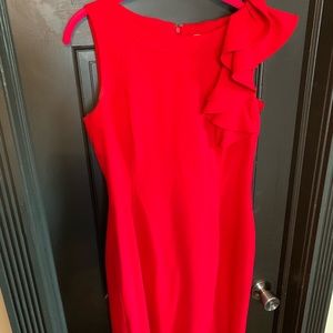 Red Calvin Klein midi dress